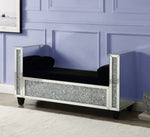 Noralie Black Bench with Faux Diamonds