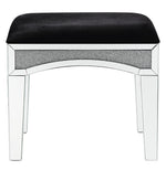 Noralie Black Flannel/Mirrored Vanity Stool