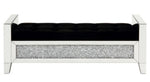 Noralie Black Tufted Bench with Faux Diamonds