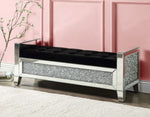 Noralie Black Tufted Bench with Faux Diamonds