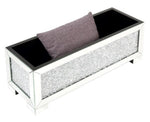 Noralie Black Upholstered/Mirrored Frame Bench with Storage