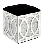 Noralie Black Upholstered Ottoman with Storage