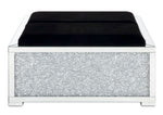 Noralie Black Upholstered Ottoman with Storage & Faux Diamonds