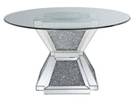 Noralie Mirrored/Clear Glass Dining Table