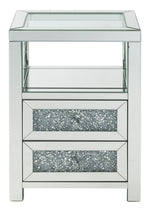 Noralie Clear Glass/Mirrored 2-Drawer Accent Table