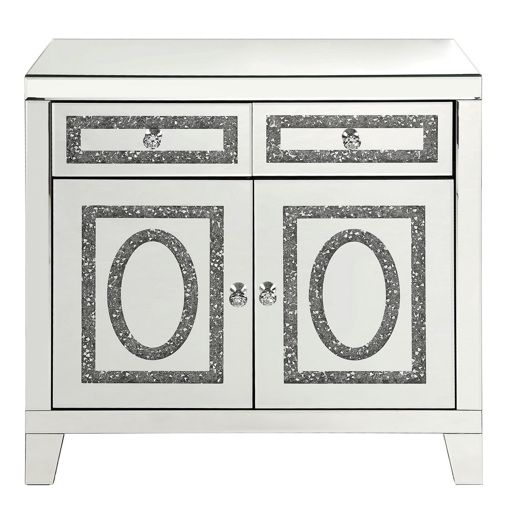 Noralie Mirrored 2-Drawer Accent Cabinet