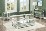 Noralie Mirrored 2-Drawer Coffee Table with Shelf