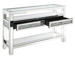 Noralie Mirrored 2-Drawer Sofa Table with 2 Shelves