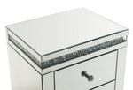 Noralie Mirrored 3-Drawer Accent Table with Faux Diamonds