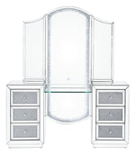 Noralie Mirrored 6-Drawer Vanity Desk with Mirror