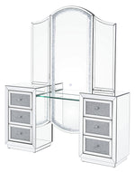 Noralie Mirrored 6-Drawer Vanity Desk with Mirror