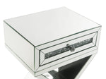 Noralie Mirrored Accent Table with Drawer & Faux Diamonds