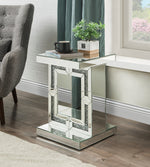 Noralie Mirrored Accent Table with Faux Diamonds