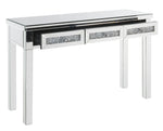 Noralie Mirrored/Clear Glass 3-Drawer Console Table