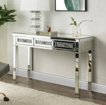 Noralie Mirrored/Clear Glass 3-Drawer Console Table