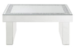 Noralie Mirrored Coffee Table with Faux Diamonds Inlay Top