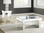 Noralie Mirrored Coffee Table with Faux Diamonds Inlay Top