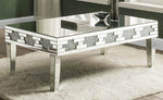 Noralie Mirrored Coffee Table with Faux Stones