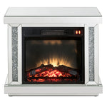 Noralie Mirrored Console Table with LED Fireplace & Timer