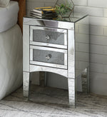 Nowles Mirrored Nightstand/End Table with Faux Stones