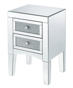 Nowles Mirrored Nightstand/End Table with Faux Stones