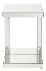 Nysa Mirrored Accent Table with Faux Crystals