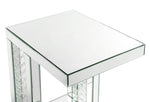 Nysa Mirrored Accent Table with Faux Crystals