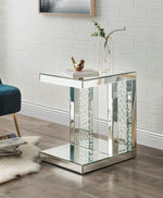 Nysa Mirrored Accent Table with Faux Crystals