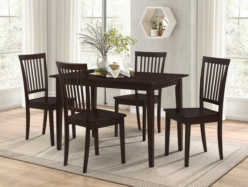 Oakdale 5-Pc Cappuccino Wood Dining Rable Set