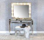 Odette Table Mirror with Silver Crystals Frame