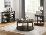 Oelrichs Gray Wood Round Coffee Table