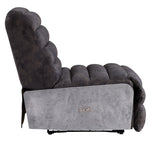 Okzuil 2-Tone Gray Leather/Metal Power Recliner