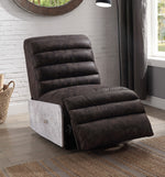 Okzuil 2-Tone Gray Leather/Metal Power Recliner