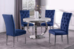 Olamide 5-Pc Blue/Faux Marble Dining Set