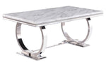 Olamide 7-Pc Grey/Faux Marble Dining Set