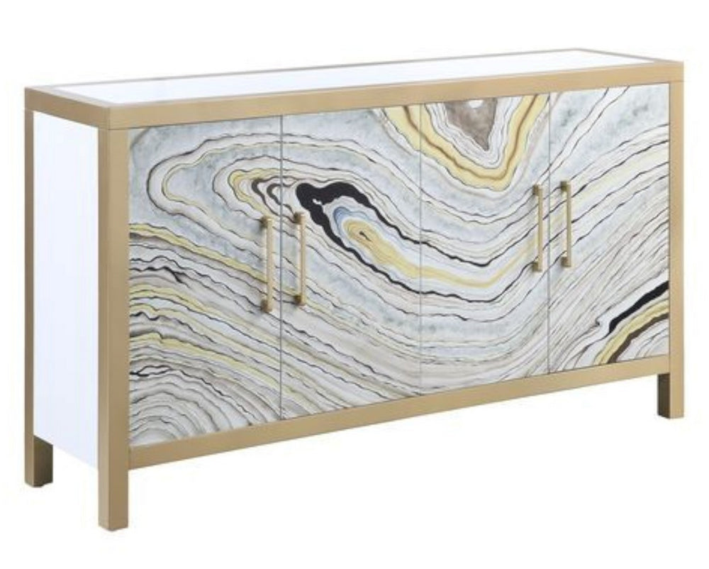 Olisa Stone Grain Print Wood Console Table