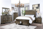 Olivette Dark Brown Cal King Bed w/Upholstered Headboard