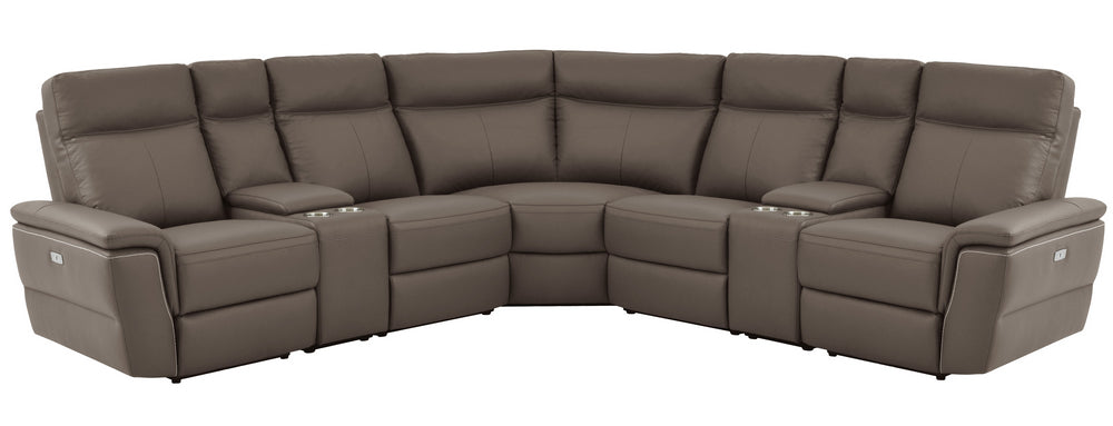 Olympia 7Pc Raisin Power Recliner Sectional Sofa