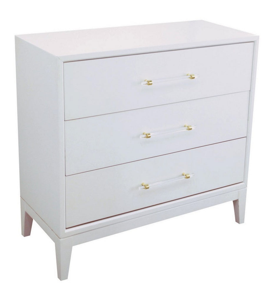 Orbis White Wood 3-Drawer Hall Chest