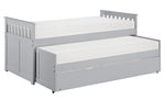 Orion Gray Wood Twin Bed with Two Trundles