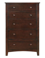 Tinsley Dark Cherry Wood 5-Drawer Chest