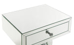 Ornat Mirrored 1-Drawer Accent Table with Faux Diamonds Inlay