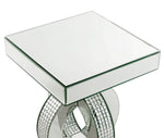 Ornat Mirrored Accent Table with Pedestal Base