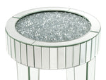 Ornat Mirrored End Table with Faux Diamonds