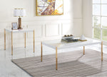 Otrac White Wood/Gold Metal Coffee Table