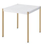 Otrac White Wood/Gold Metal End Table