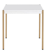 Otrac White Wood/Gold Metal End Table