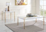 Otrac White Wood/Gold Metal End Table