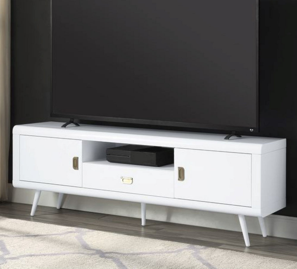 Pagan White High Gloss Wood TV Stand