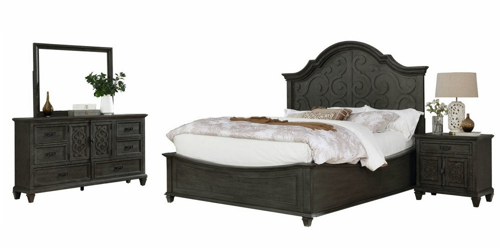 Pan 4-Pc Rustic Gray Wood Queen Bedroom Set